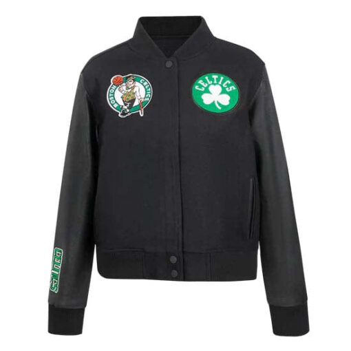 NBA BOSTON CELTICS CLASSIC WOOL WOMEN'S VARSITY JACKET - Image 2