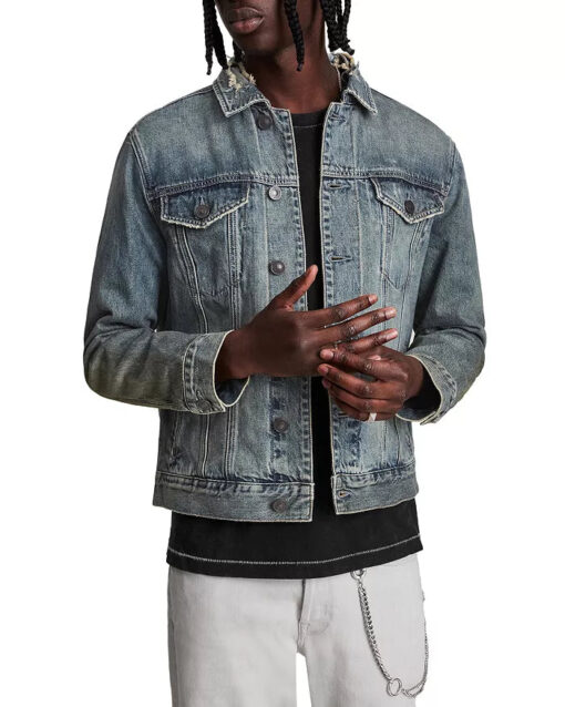 ALLSAINTS Frun Cotton Distressed Trucker Jacket