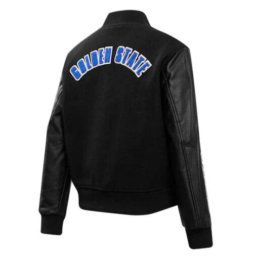 NBA GOLDEN STATE WARRIORS CLASSIC WOOL WOMEN'S VARSITY JACKET - Image 3