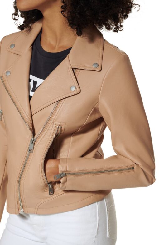 Women's Faux Leather Moto Jacket - Image 5