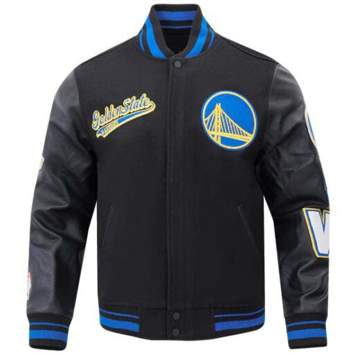 NBA GOLDEN STATE WARRIORS SCRIPT TAIL MEN'S RIB WOOL VARSITY - Image 2