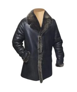 Hal Park's Traditional Black Shearling Leather Coat