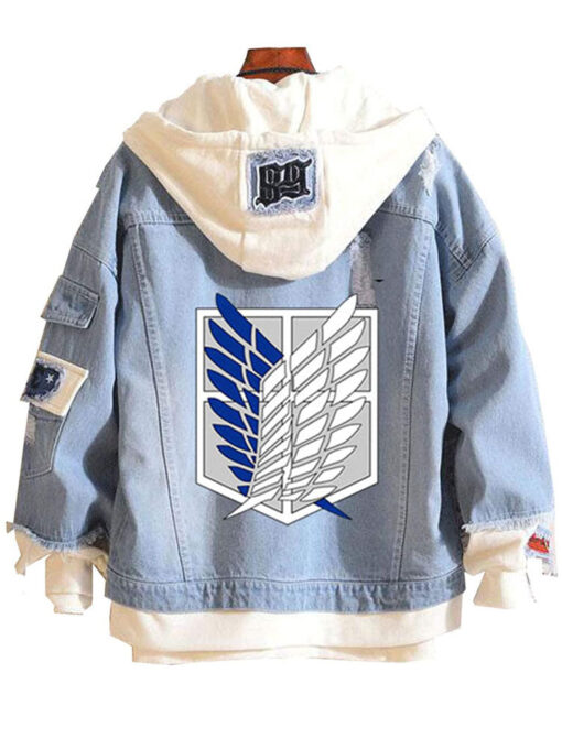 Attack on Titan Jean Jacket with Hood - Image 2