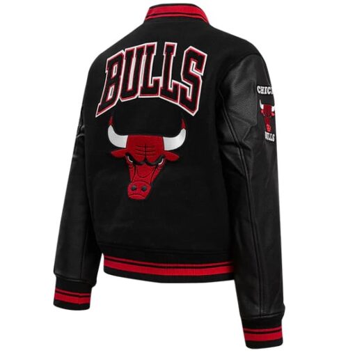 NBA CHICAGO BULLS RETRO CLASSIC WOMEN'S RIB WOOL VARSITY JACKET - Image 3