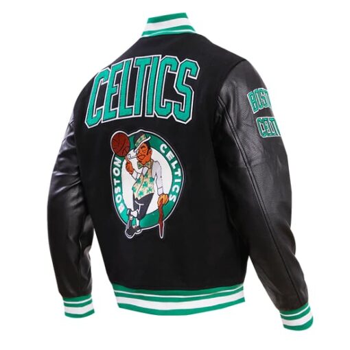 NBA BOSTON CELTICS RETRO CLASSIC MEN'S RIB WOOL VARSITY JACKET - Image 3