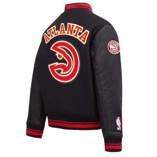 NBA ATLANTA HAWKS RETRO CLASSIC WOMEN'S RIB WOOL VARSITY JACKET - Image 4