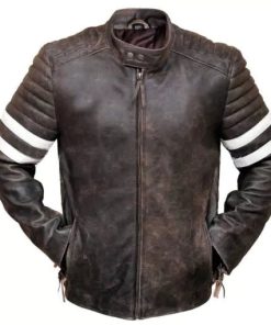 Fight Club Vintage Distressed Brown Genuine Leather Jacket