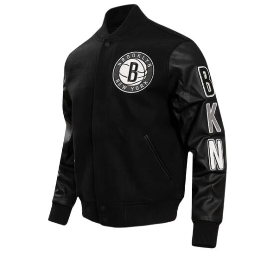 NBA BROOKLYN NETS CLASSIC WOOL WOMEN'S VARSITY JACKET - Image 2
