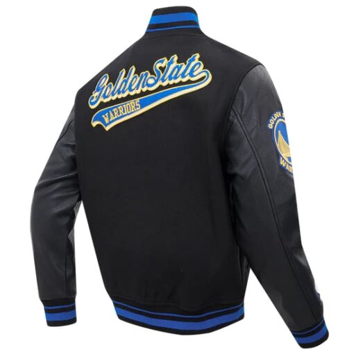 NBA GOLDEN STATE WARRIORS SCRIPT TAIL MEN'S RIB WOOL VARSITY - Image 3
