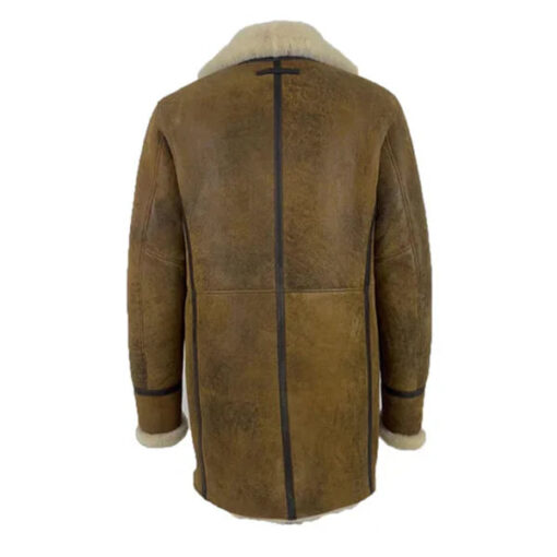 Tyler's Distressed Shearling Leather Trench Coat - Image 2