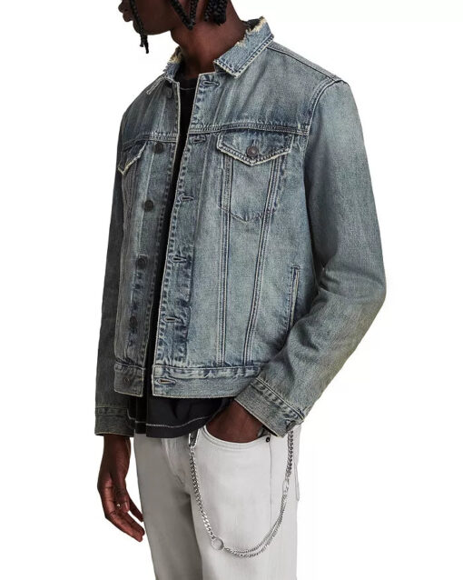 ALLSAINTS Frun Cotton Distressed Trucker Jacket - Image 4