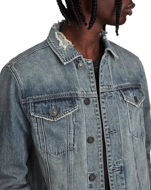 ALLSAINTS Frun Cotton Distressed Trucker Jacket - Image 5