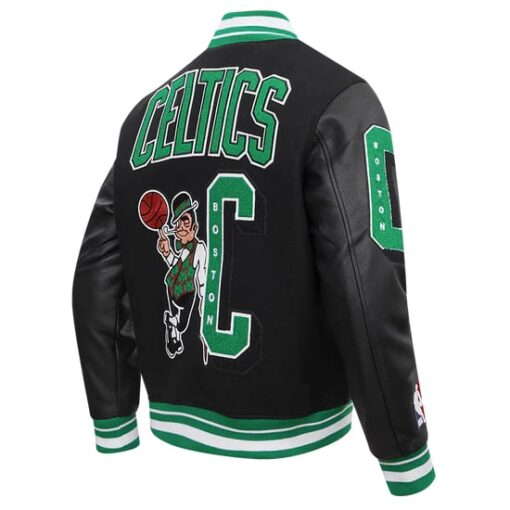NBA BOSTON CELTICS MASHUP MEN'S RIB WOOL VARSITY JACKET - Image 3