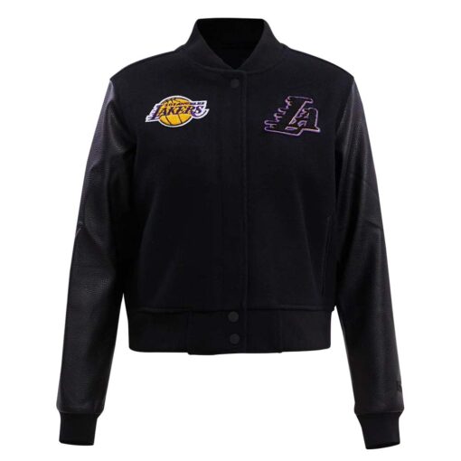 NBA LOS ANGELES LAKERS CLASSIC WOOL WOMEN'S VARSITY JACKET - Image 2