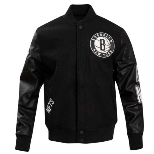 NBA BROOKLYN NETS CLASSIC WOOL WOMEN'S VARSITY JACKET - Image 4