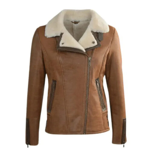 Women's Jane B3 Aviator Sheepskin Faux Shearling Bomber Jacket