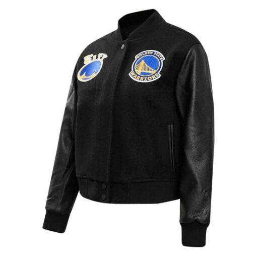 NBA GOLDEN STATE WARRIORS CLASSIC WOOL WOMEN'S VARSITY JACKET - Image 4