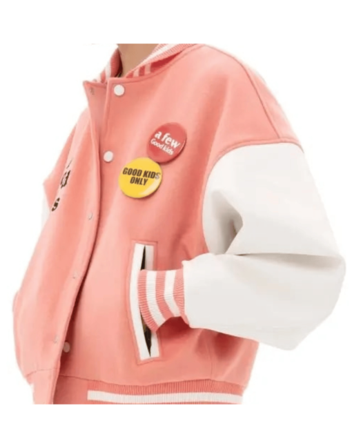 A Few Good Kids Strike Varsity Jacket Pink - Image 3