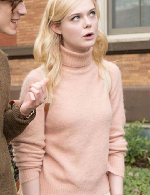 A Rainy Day In New York Elle Fanning Pink Sweater - Image 2