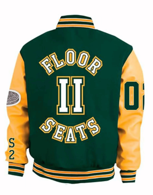 ASAP Ferg Floor II Seats Green and Yellow Letterman Varsity Jacket - Image 2