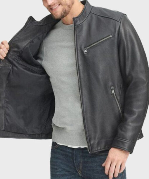 Adam Black Real Leather Jacket - Image 2