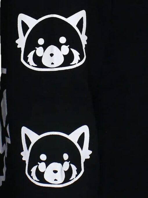 Aggretsuko Sleeve Faces Black Hoodie - Image 3