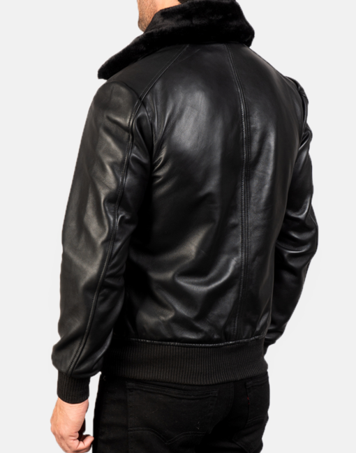 Airin G-1 Black Leather Bomber Jacket - Image 2