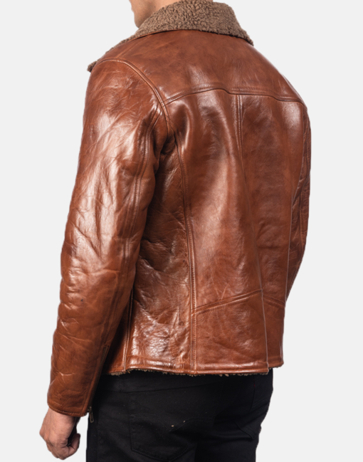Alberto Brown Leather Shearling Jacket - Image 2