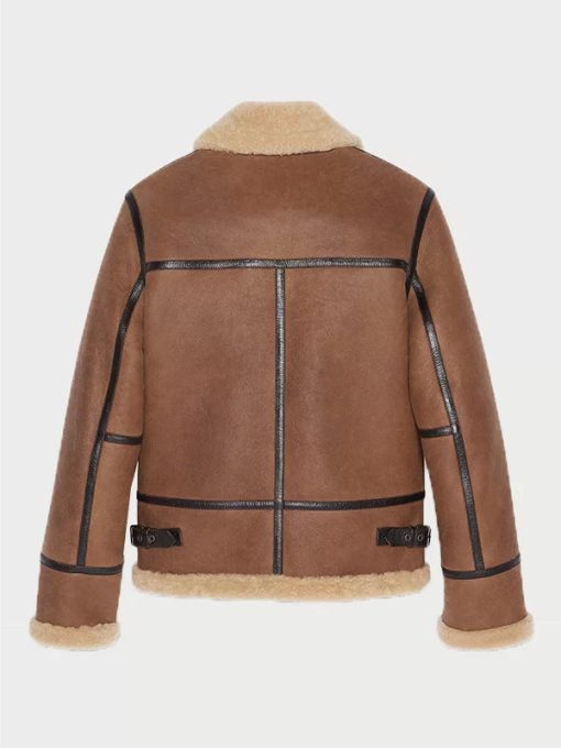 Anderson Light Brown Aviator Shearling Jacket - Image 2