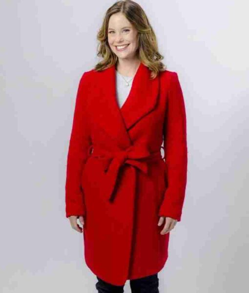 Ashley Williams Christmas In Evergreen Red Coat - Image 2