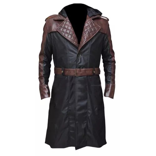 Assassins Syndicate Jacob Frye Long Faux Leather Trench Coat - Image 2