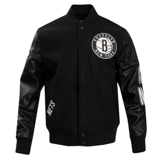 NBA BROOKLYN NETS CLASSIC WOOL MEN'S VARSITY JACKET - Image 2
