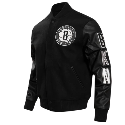 NBA BROOKLYN NETS CLASSIC WOOL MEN'S VARSITY JACKET - Image 4