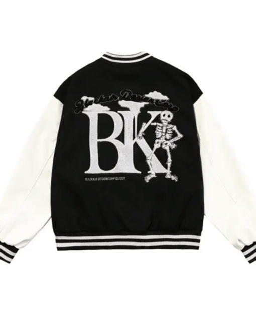 Black Cotton Bk Varsity Jacket - Image 2