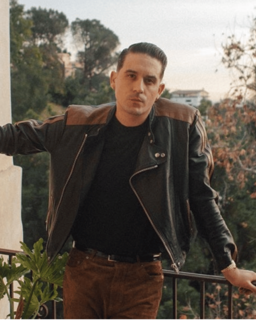 Black & Brown G-Eazy Biker Jacket - Image 2