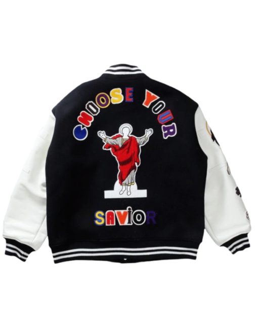 Choose Your Savior Varsity Jacket Black - Image 2