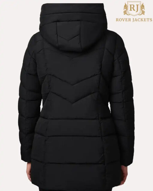 Hooded Water Resistant Pink Puffer Jacket - Image 4