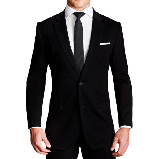 Athletic Fit Stretch Blazer - Black - Image 4