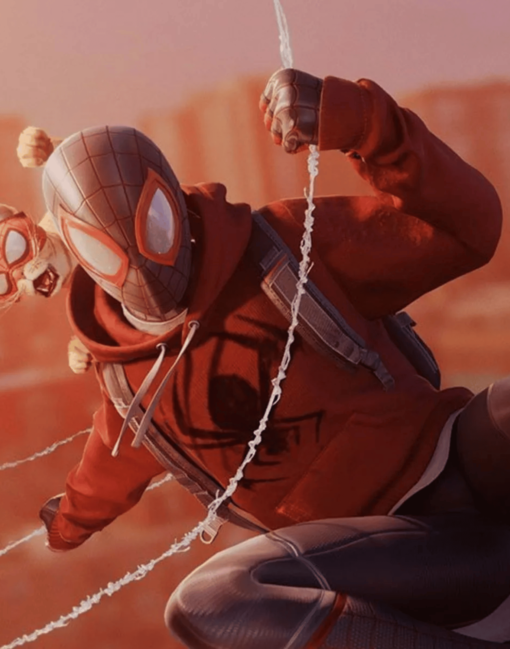 Bodega Cat Spider Miles Morales Red Hoodie - Image 6