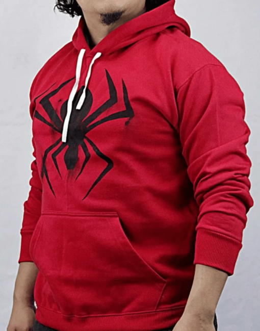 Bodega Cat Spider Miles Morales Red Hoodie - Image 3