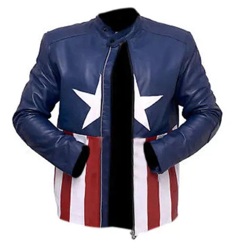 Bon Jovi Captain America Genuine Real Leather Jacket - Image 2