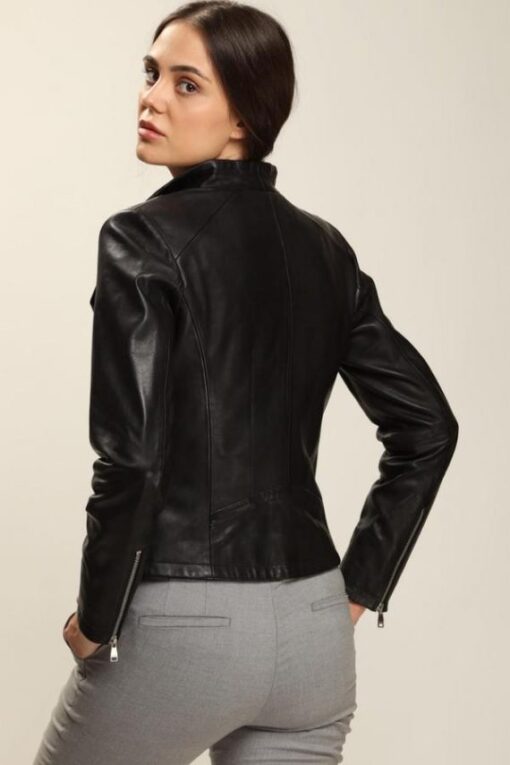 Absolute Black Leather Jacket Women - Image 3