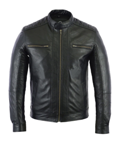 Cafe Racer Black Leather Jacket