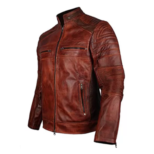 Cafe Racer Leather Jacket - Image 2