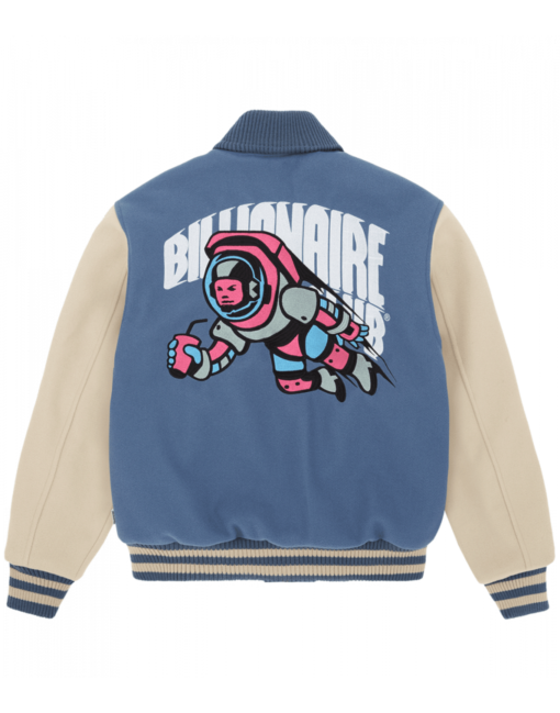 Cafeteria BBC Blue and Off-White Letterman Varsity Jacket - Image 6