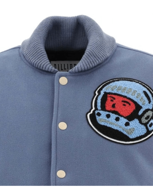 Cafeteria BBC Blue and Off-White Letterman Varsity Jacket - Image 4
