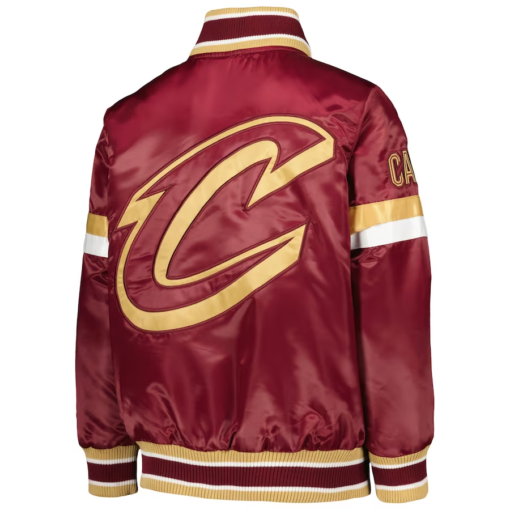 NBA Cleveland Cavaliers Starter Youth Home Game Varsity Satin Full-Snap Jacket by TJS - Image 2