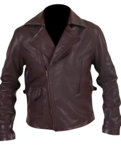 Captain America Brown Biker Leather Jacket First Avengers Chris Evans