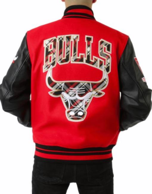 Chicago Bulls Red And Black Varsity Jacket - Image 2