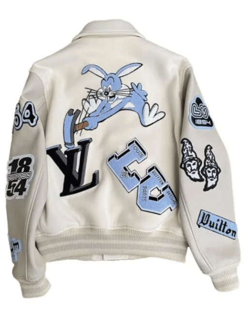 Cream Louis Vuitton Bunny Varsity Jacket - Image 6